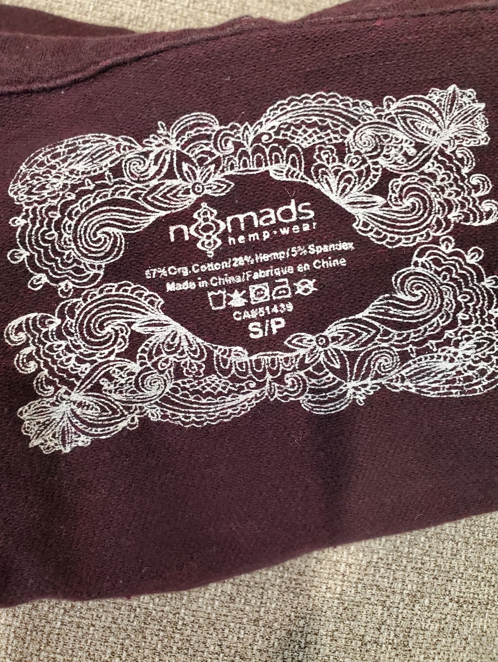 Nomads Hemp Wear Womens Cropped Phenomenon Hoodie Jacket Plum Purple Size Small - Picture 8 of 9